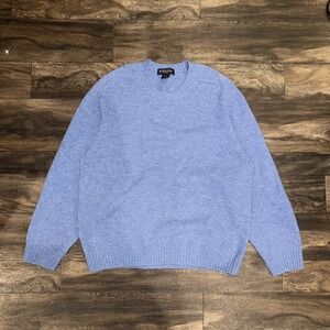 Brooks Brothers 100% Wool Crewneck Pullover Sweater Men's Large Blue Long Sleeve